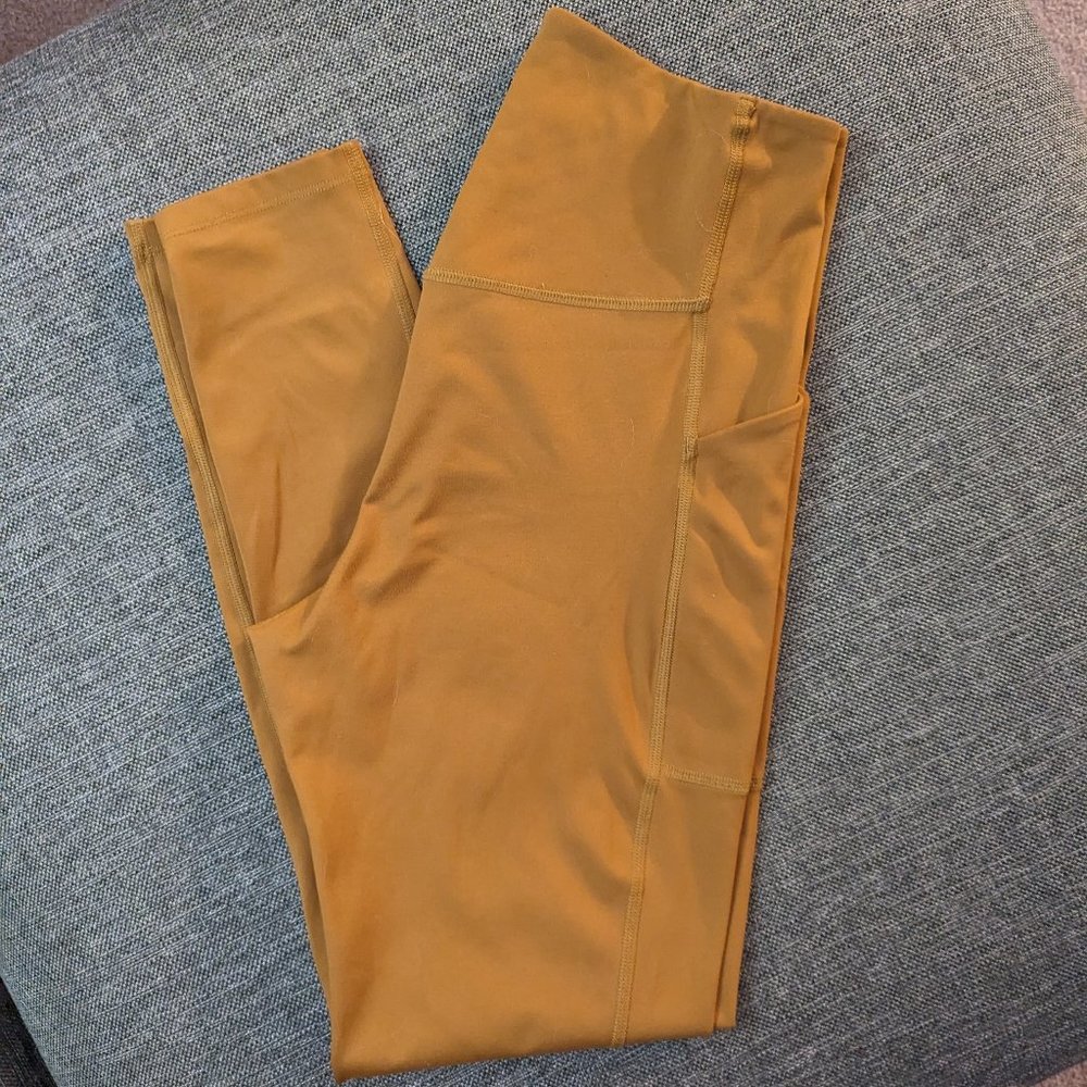 Girlfriend Collective High Rise Compressive Pocket Leggings Saddle Medium